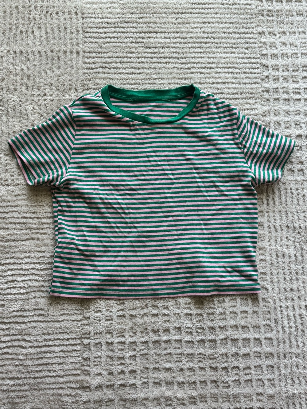 Green & Pink Striped Tee